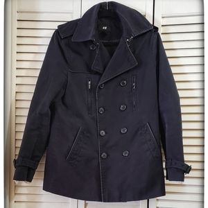 H&M black double breasted light jacket 36R